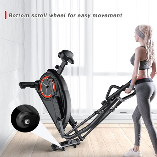 Elliptical and Upright Exercise Bike 2 in 1 Cardio Dual Trainer with Heart Rate - Image 2