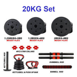 20KG Dumbbell set with kettlebell multifunctional