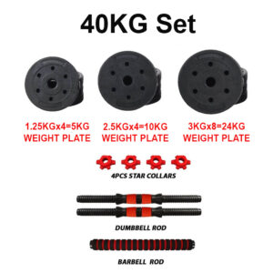 40KG Adjustable Cement Dumbbells Set