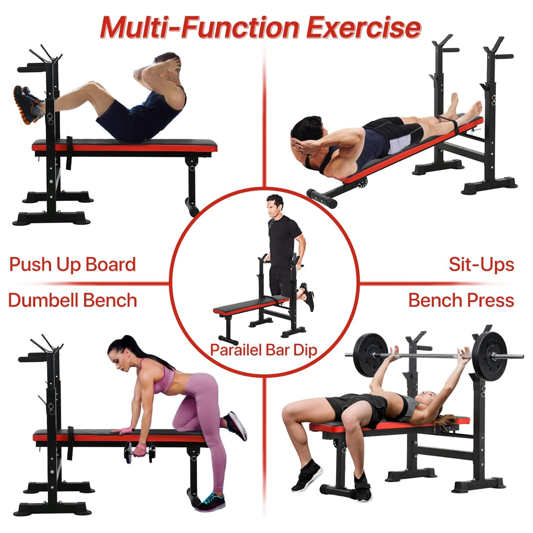 Multifunctional Adjustable Station Barbell Rack Bench Press - Image 4