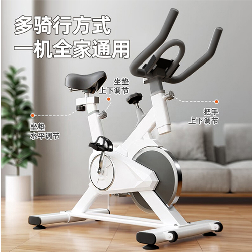 Indoor Spinning Exercise Bike (White) - Image 2